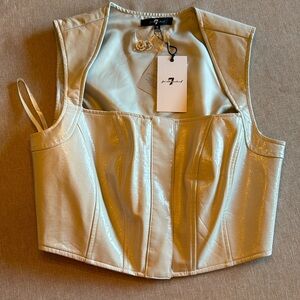 NWT vegan leather crop top
